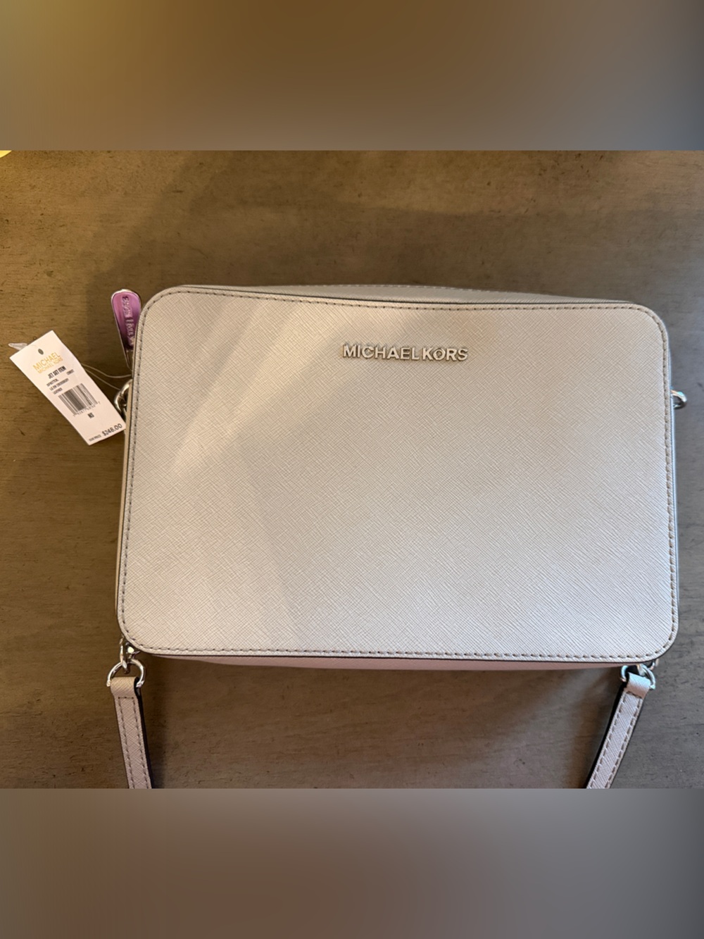Michael Kors Cream and Pink Saffiano Crossbody Bag